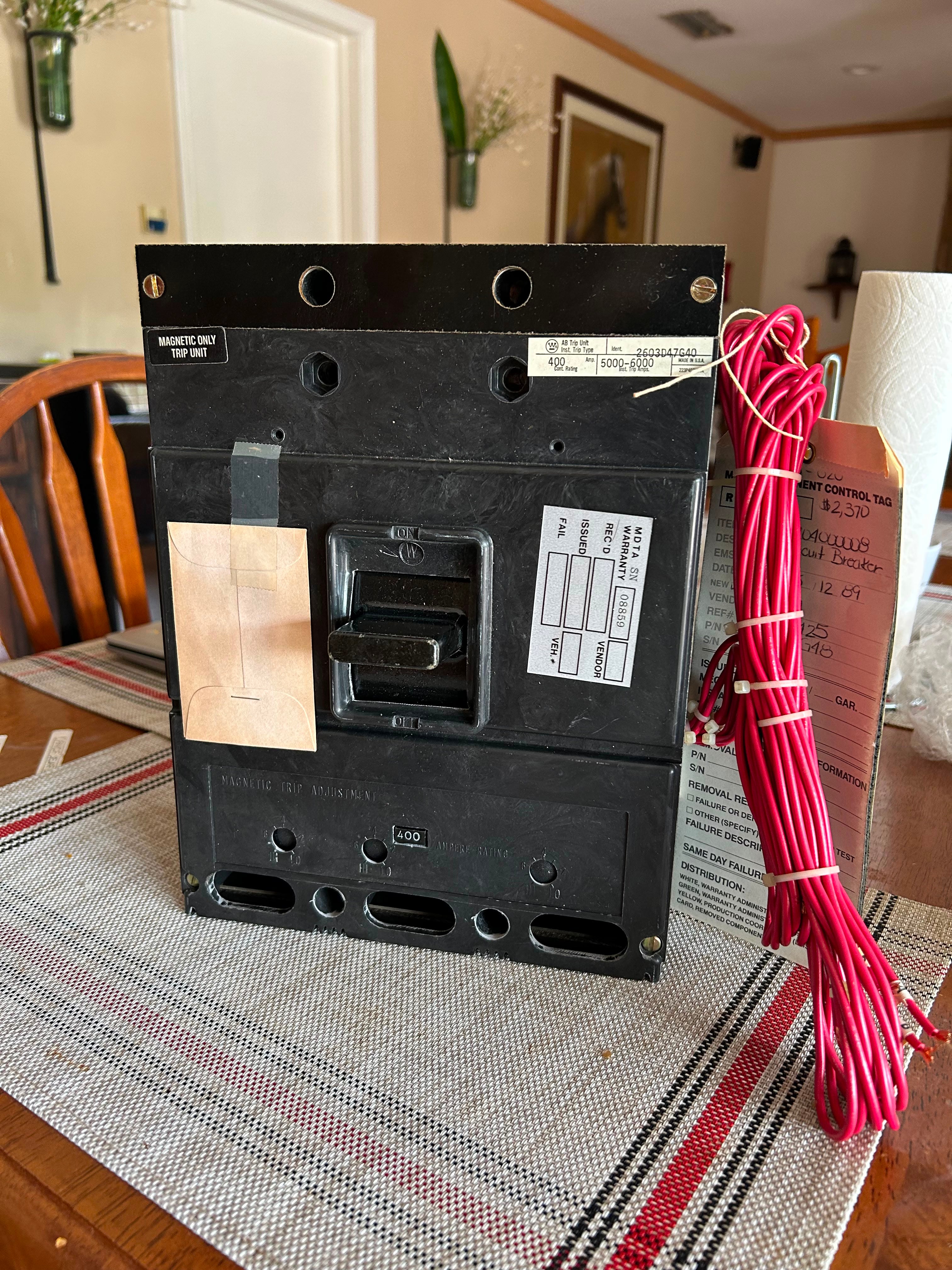 Westinghouse 2603D47G40 400A 3 Pole Circuit Breaker NOS Industrial MCCB New